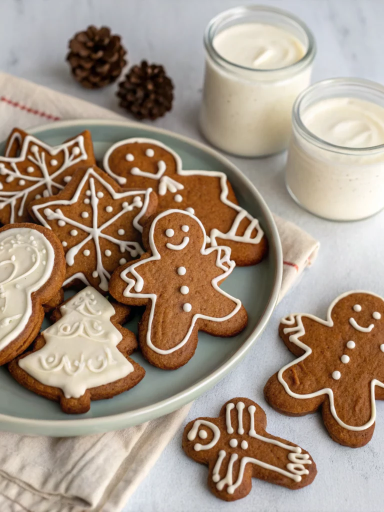 healthier gingerbread cookies with cream cheese icing
