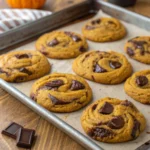 healthy and gooey pumpkin chocolate chunk cookies