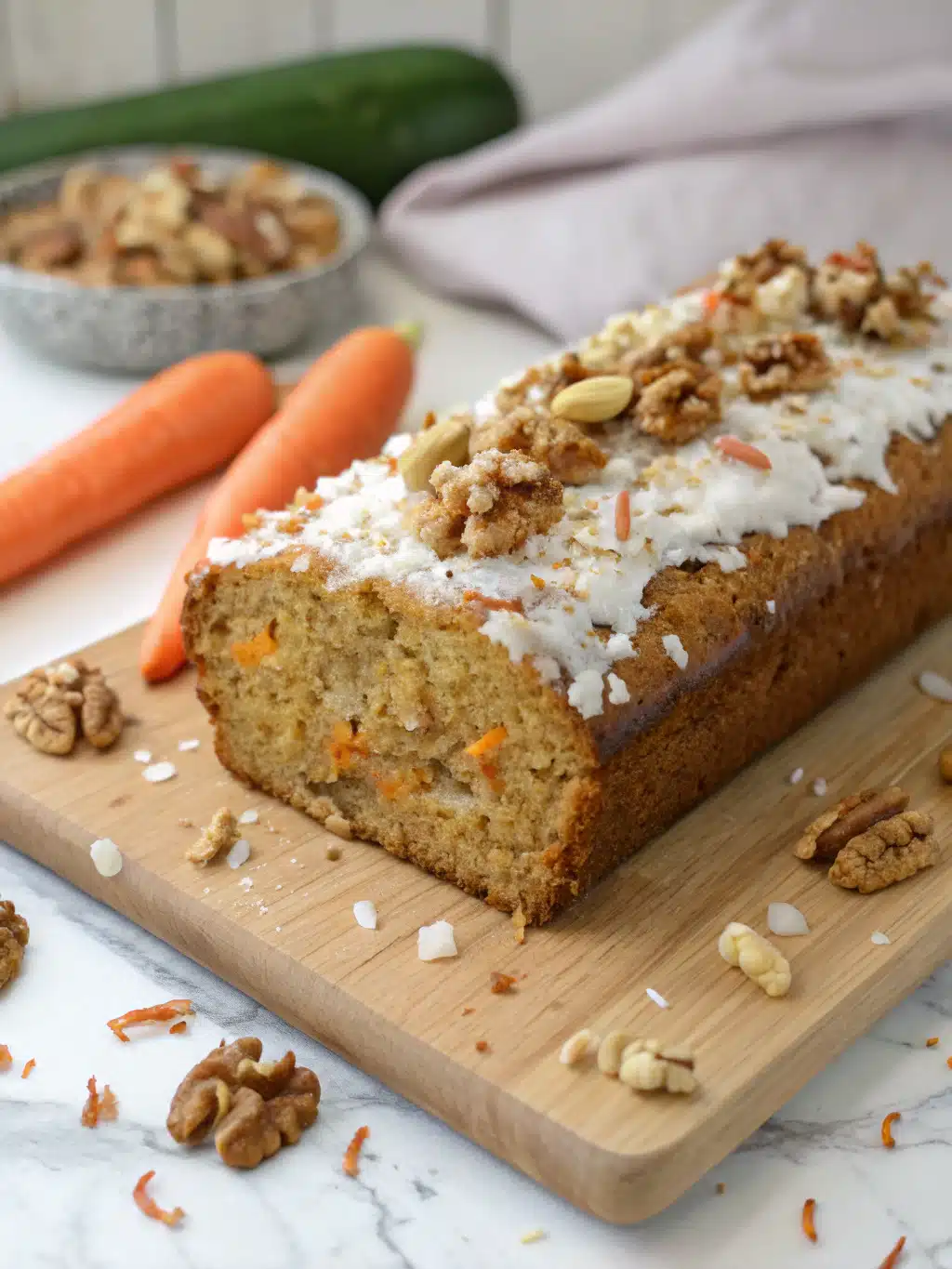 healthy coconut carrot cake loaf