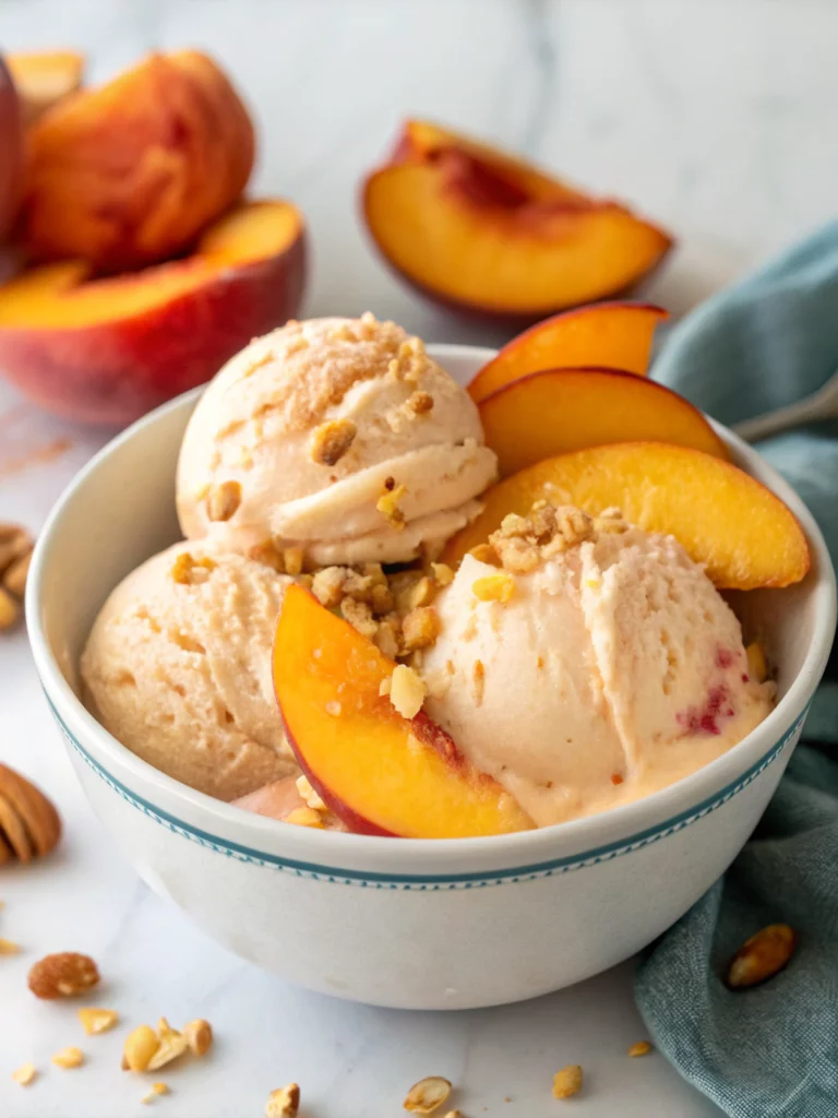 no churn dairy free peach ice cream