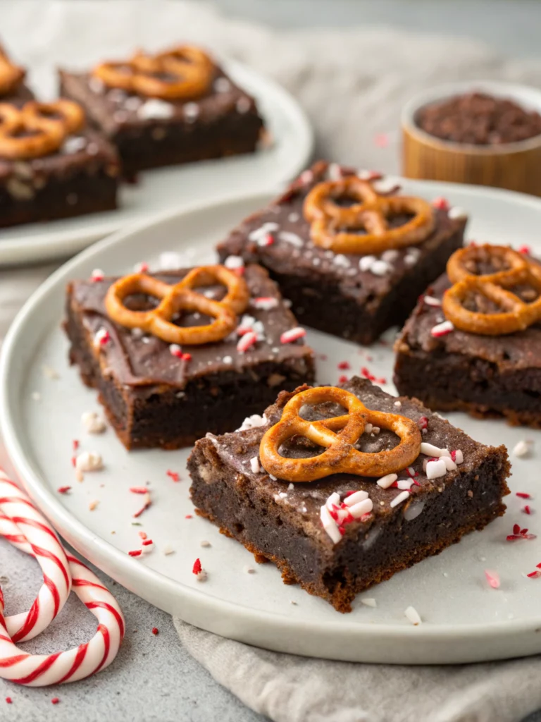 peppermint pretzel brownies