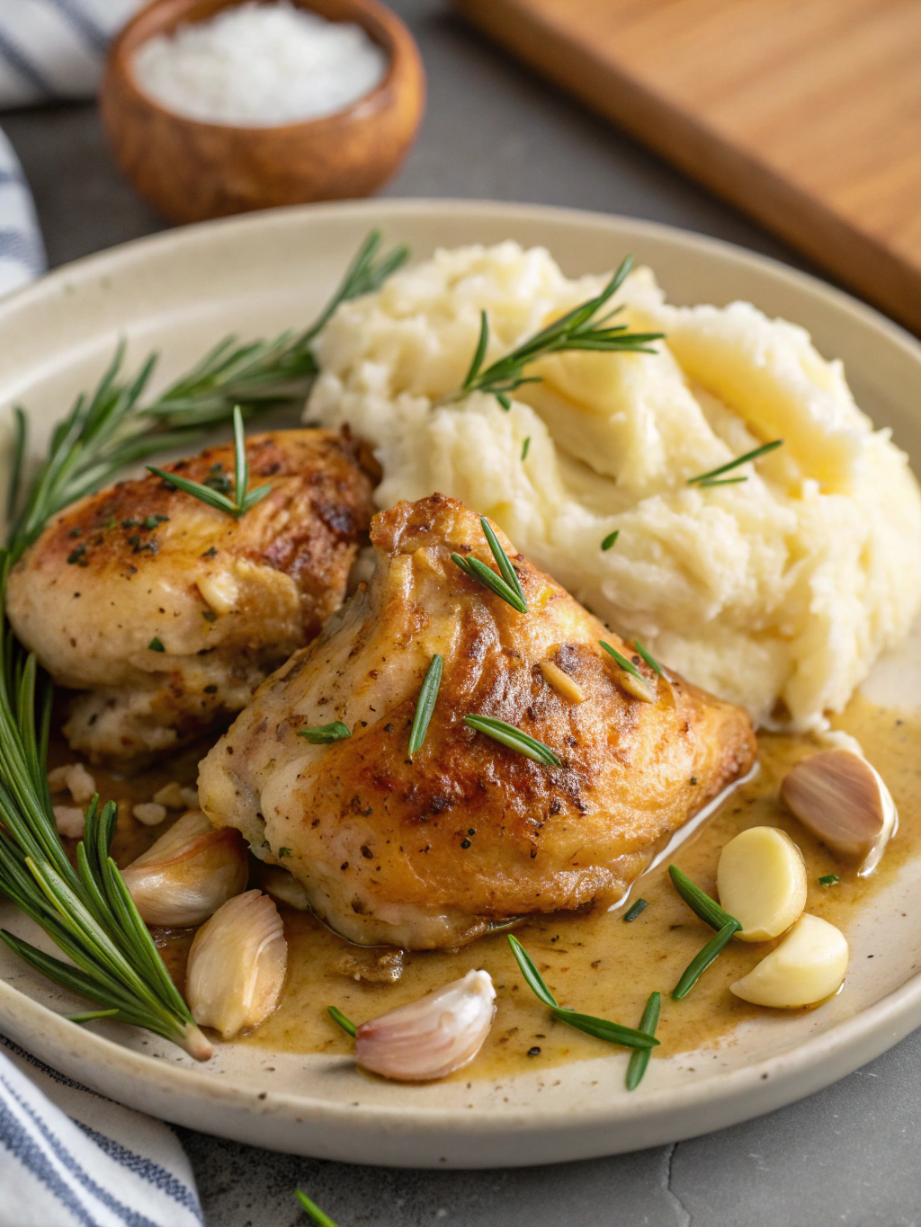 rosemary garlic chicken with a potato mashingredients