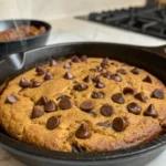 the best pumpkin chocolate chip skillet cookie