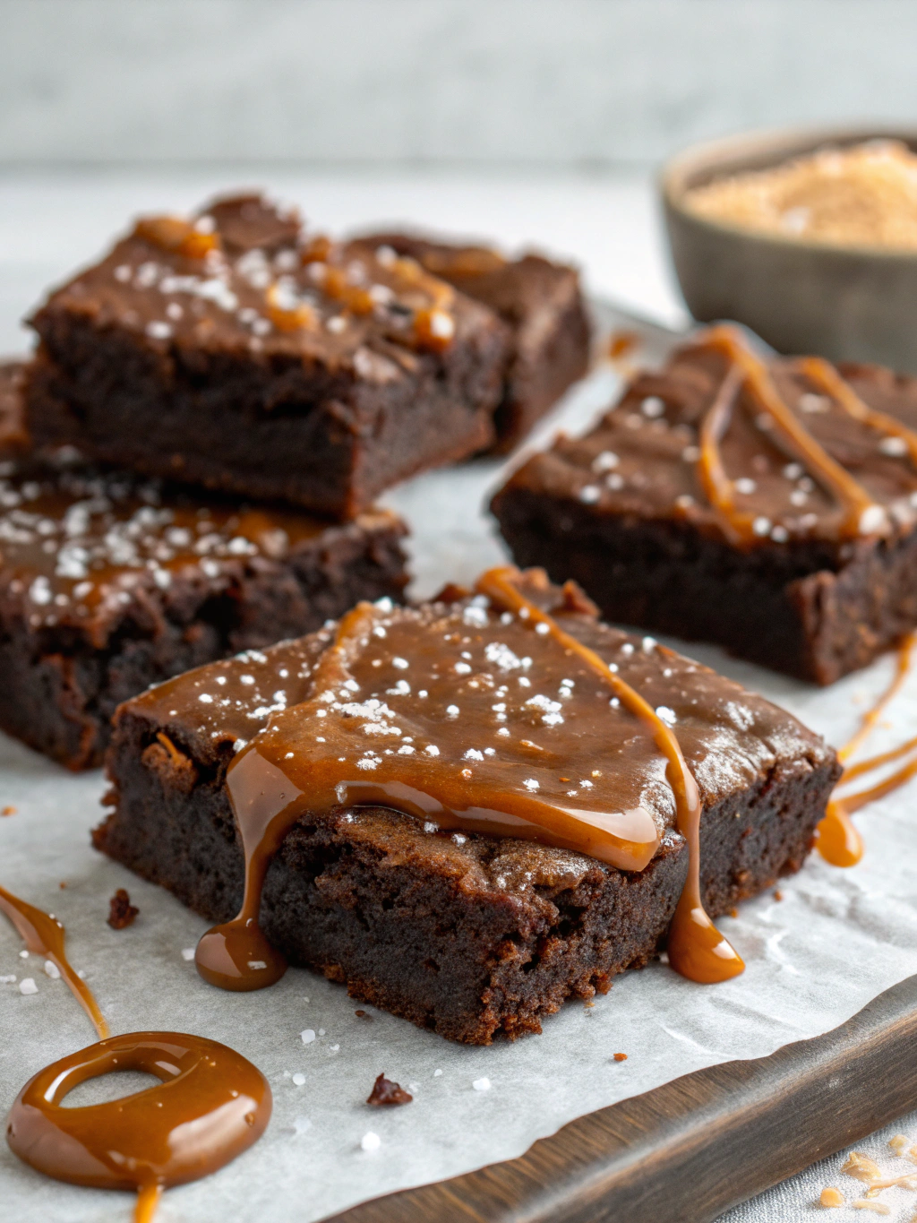 the fudgiest salted caramel brownies