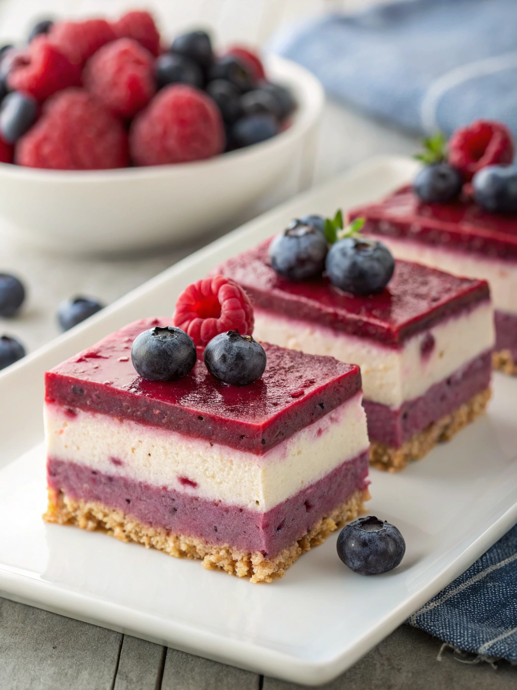 triple layer berry froyo bars